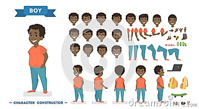 Boy character set for animation Vector Illustration