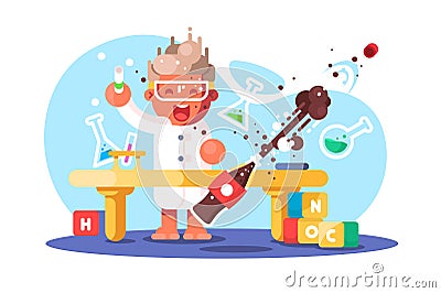 Boy chemist Vector Illustration