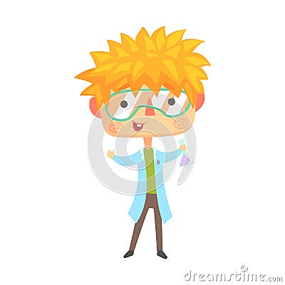 Boy Chemist, Kids Future Dream Professional Occupation Illustration. Vector Illustration