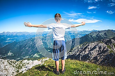 Boy contemplate the view Stock Photo