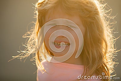 Boy cries of resentment and grief. Unhappy sad kid face. Children bad emotion and expression concept. Stock Photo