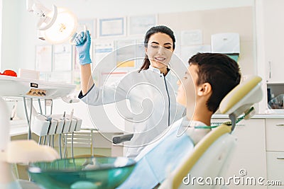 Boy in a dental clinic, pediatric dentistry Stock Photo