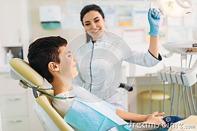 Boy in a dental clinic, pediatric dentistry Stock Photo