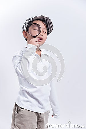 Boy detective Stock Photo