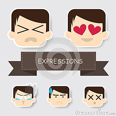 boy with different expression. Vector illustration decorative design Vector Illustration