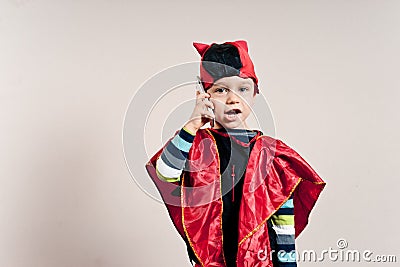 Boy in disguise Stock Photo