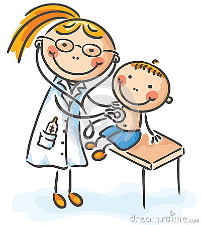 Boy at the doctor Vector Illustration