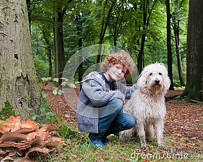 Boy and dog Stock Photo