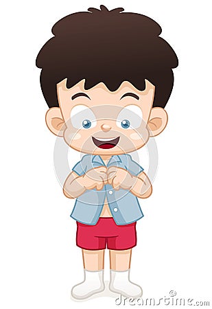 Boy Dressing Vector Illustration