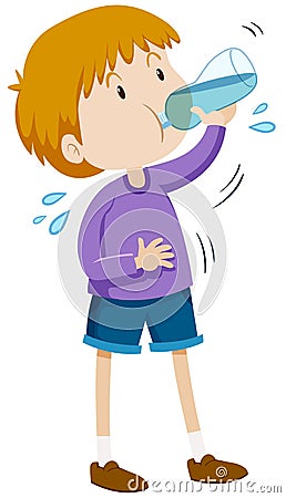 Boy Drinking Water From Bottle Cartoon Vector | CartoonDealer.com #67727711