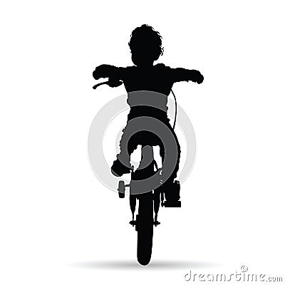 Boy drive bike art illustration Vector Illustration