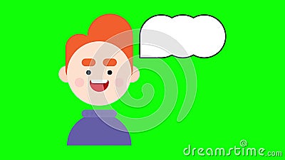 Animated Boy Face with Hi Dialogue Box. Stock Video - Video of greeting,  clipart: 213781541