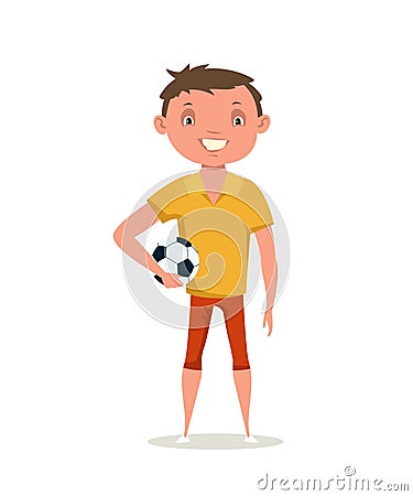 Boy with football ball vector illustration Vector Illustration