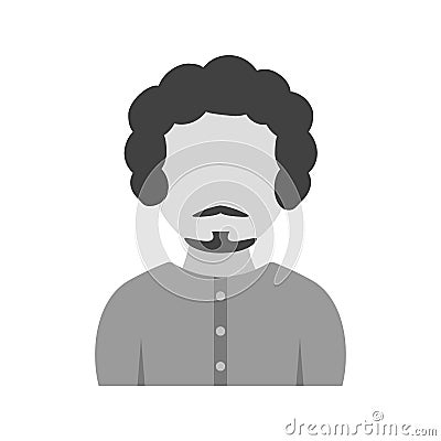 Boy in French Mustache Vector Illustration