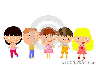 Boy and girl Vector Illustration