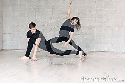 Boy and girl in contemporary dance. Stock Photo