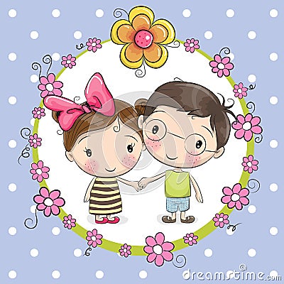 Boy and girl Vector Illustration