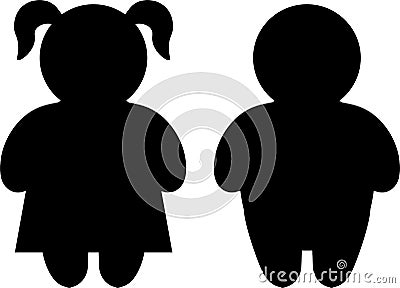 Boy and girl icon Vector Illustration