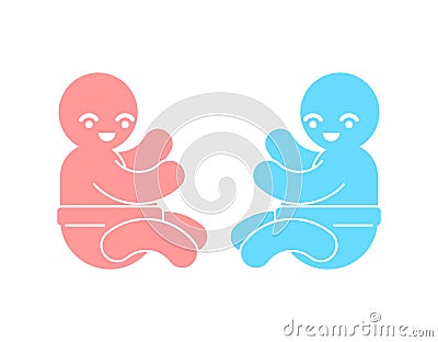 Boy and girl kids sign icon. Vector illustration Vector Illustration