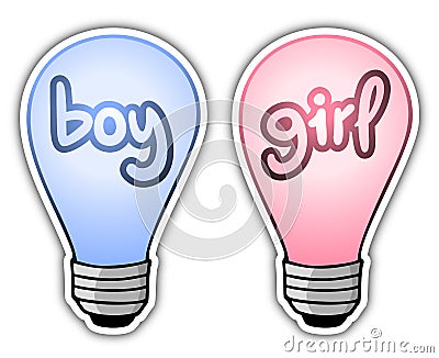 Boy and girl light Vector Illustration