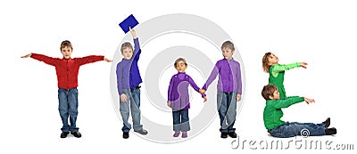 Boy and girl making word TIME, collage Stock Photo