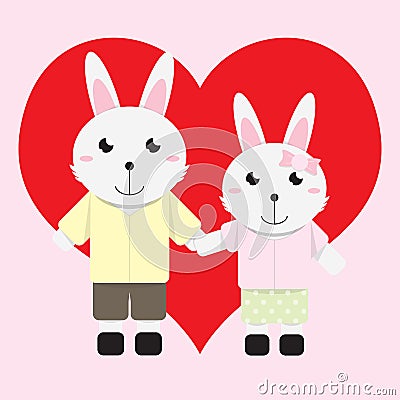 Boy and girl rabbit Stock Photo