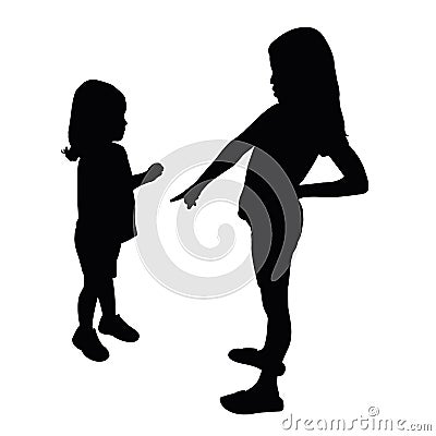 Children talking body silhouette vector Vector Illustration