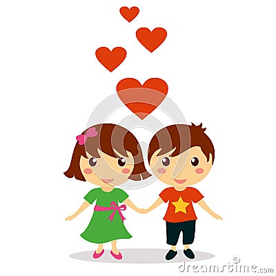 Boy and girl valentine day Stock Photo