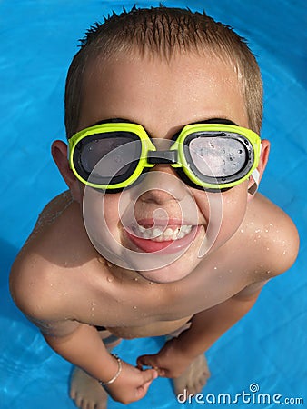 Boy with goggles Stock Photo