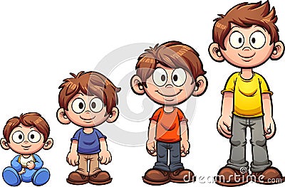 Boy growing up Vector Illustration