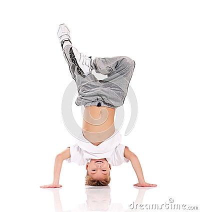 Boy gymnastic Stock Photo