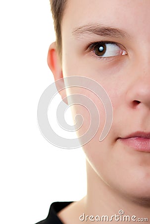 Boy half face Stock Photo