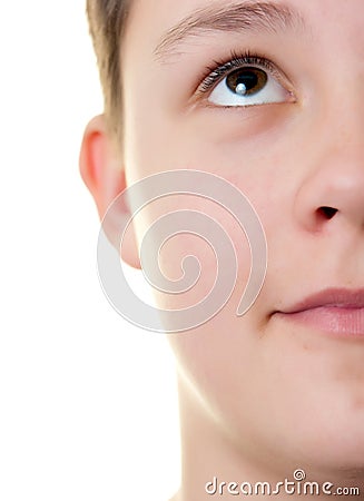 Boy half face Stock Photo