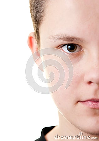 Boy half face Stock Photo