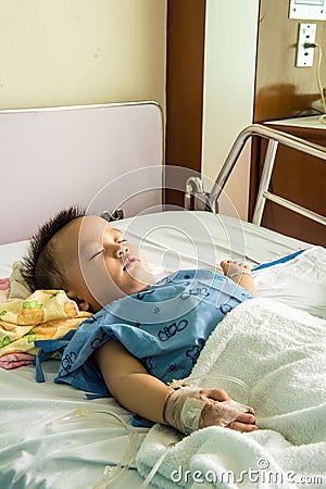 A boy has got sick. Stock Photo