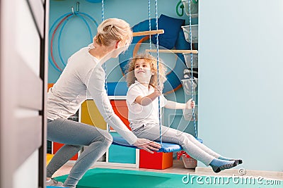 Boy having sensory integration class Stock Photo