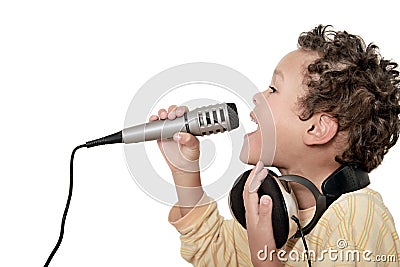 Boy with headphones stock photo Stock Photo