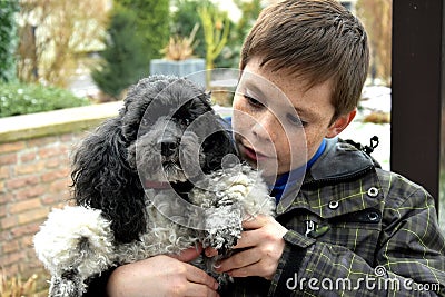 Boy and his dog Stock Photo