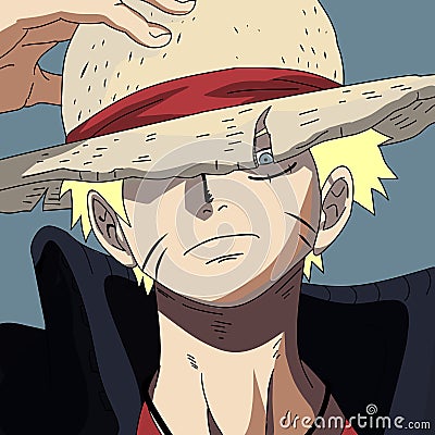 Boy illustration character with hat anime stlye Cartoon Illustration