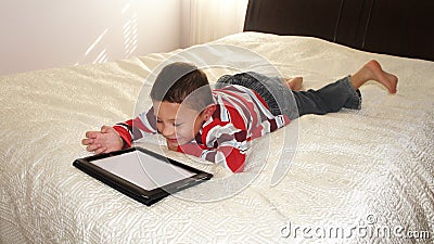 Boy with iPad Stock Photo