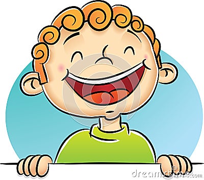 Boy Laughing Vector Illustration