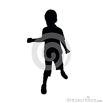 A boy leaning down, silhouette vector Vector Illustration