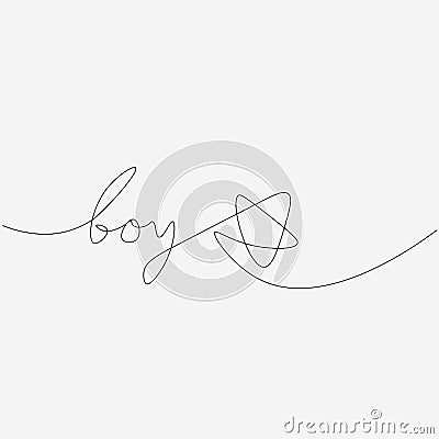 Boy letter hand drawing card, vector illustration Vector Illustration
