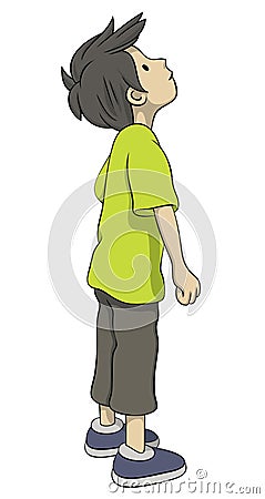 Boy is looking up Vector Illustration