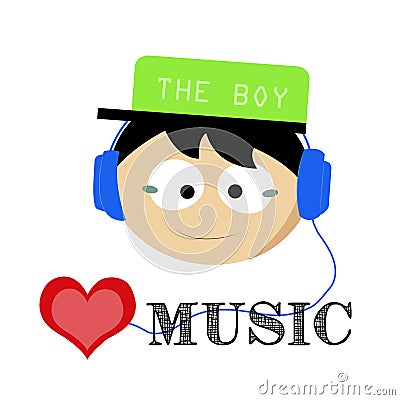 The boy love music soul Stock Photo