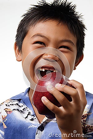 Boy with missing front teeth Stock Photo