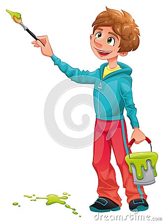 Boy painter. Vector Illustration