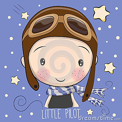 Boy in a pilot hat Vector Illustration