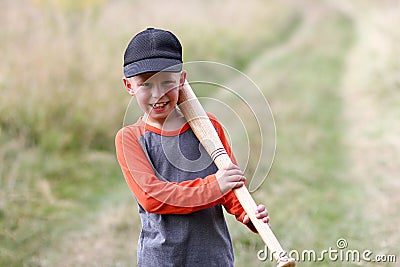 Boy playing baseball concept sport health Stock Photo