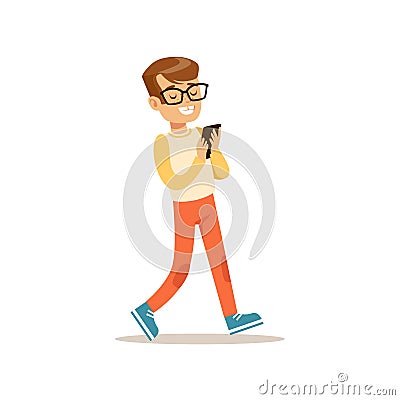 Boy Playing Games On Smartphone, Traditional Male Kid Role Expected Classic Behavior Illustration Vector Illustration